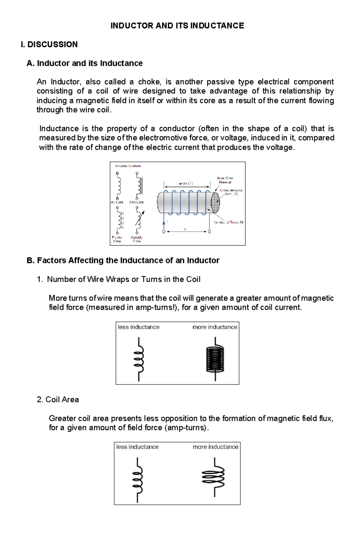 Inductor and Its Inductance - General Education - CapSU - Studocu