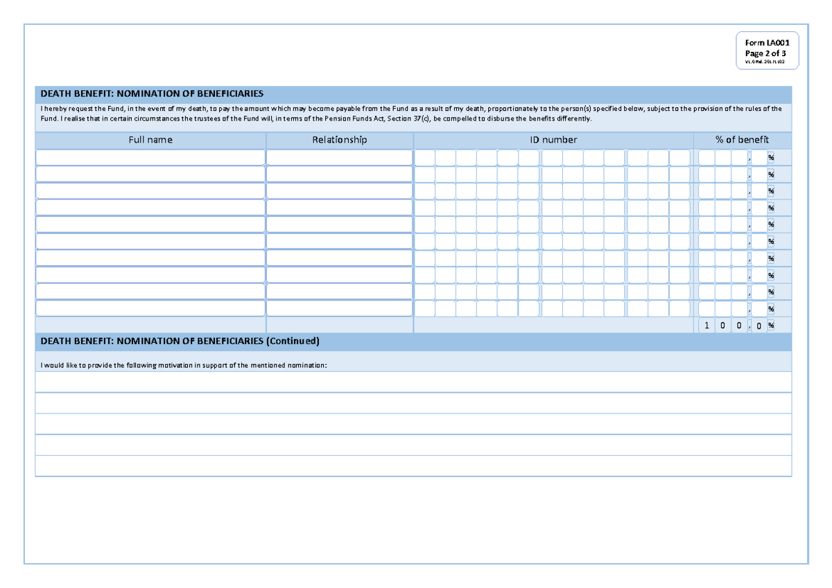 NFMW - LA001 - Application for Living Annuity Membership - V1.0 - 2011 ...