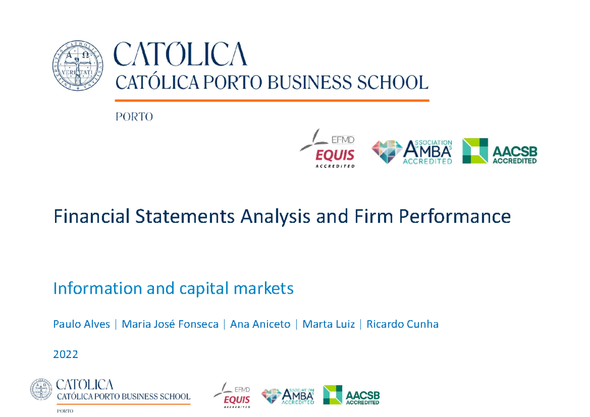 MG L3 - Information and capital markets - Financial Statements Analysis ...