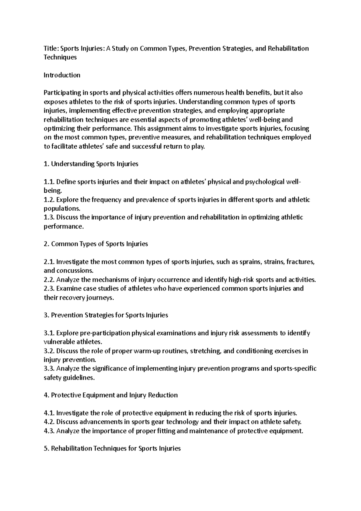 Sports Injuries- A Study on Common Types, Prevention Strategies, and ...