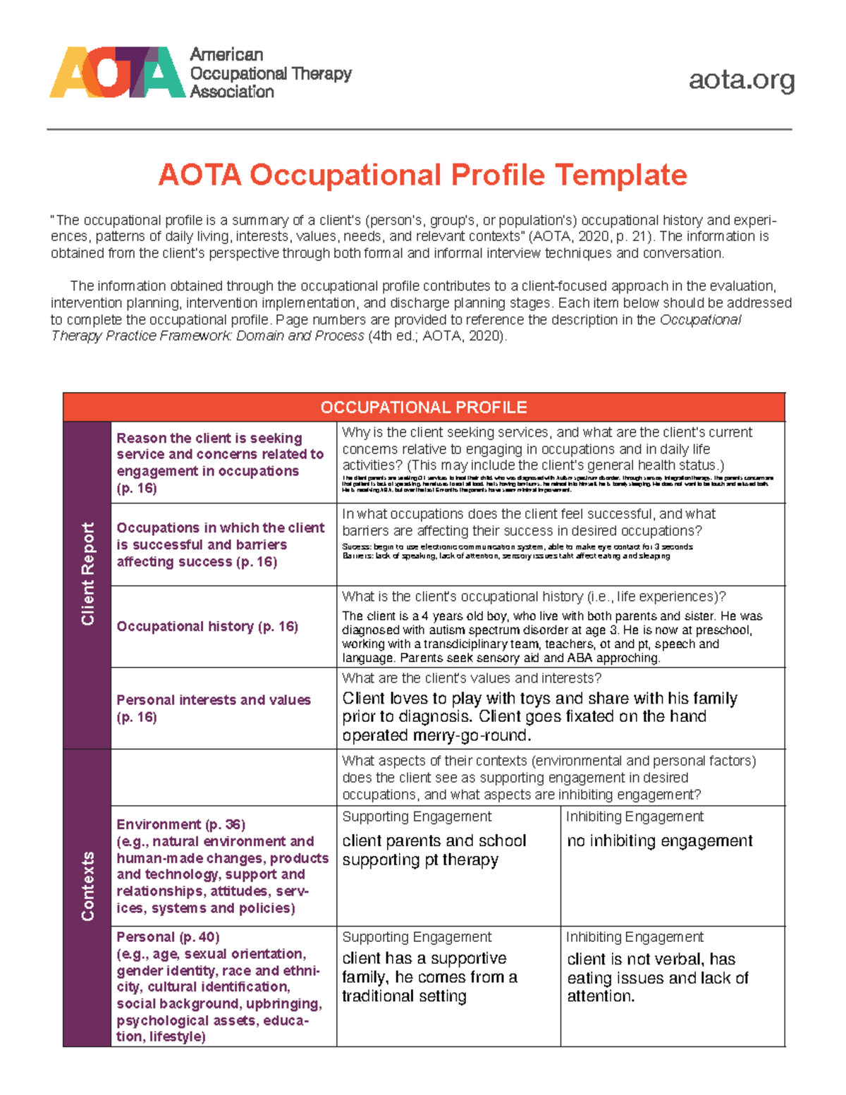 17397338 - description - ©2020 by the American Occupational Therapy ...