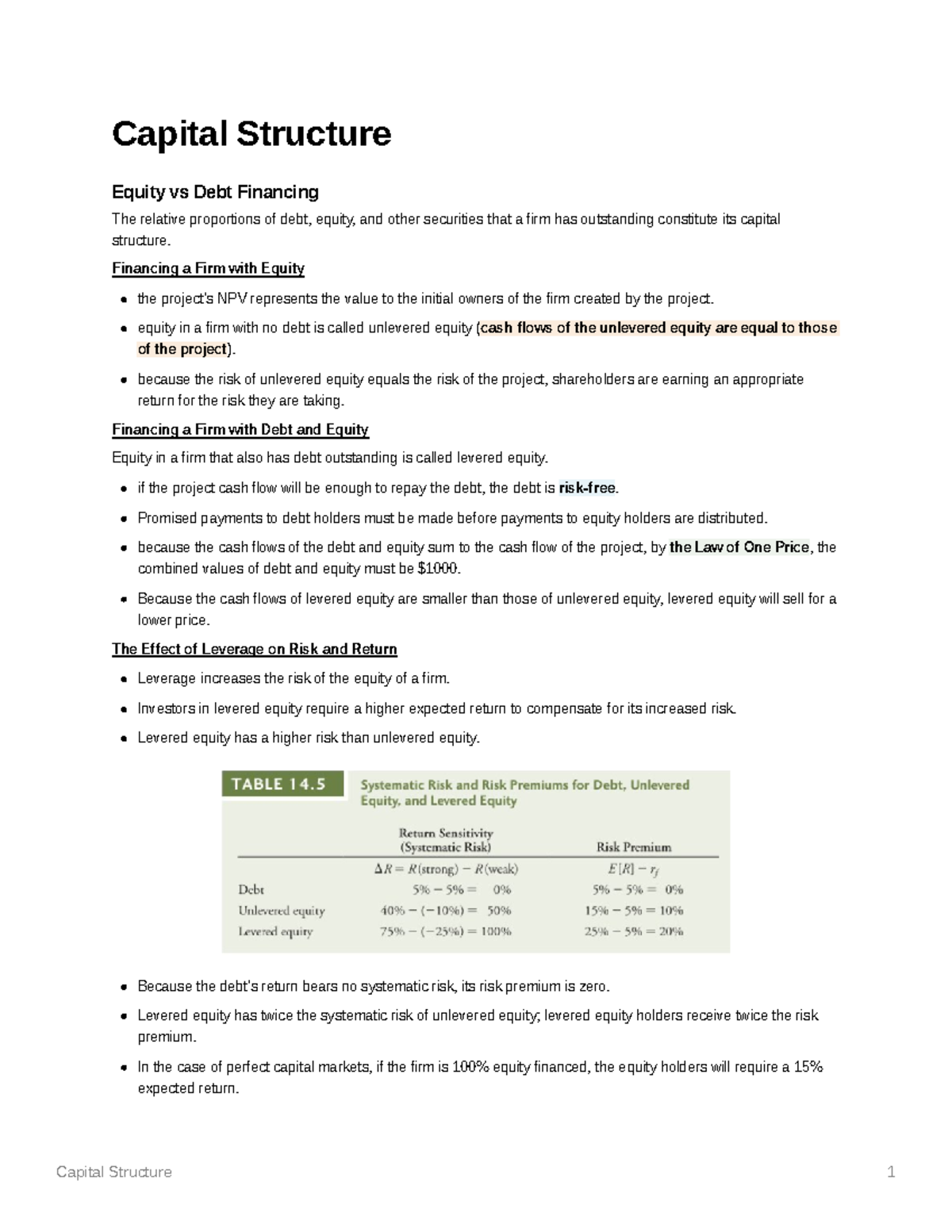 ACF214 Capital structure - Capital Structure 1 Capital Structure Equity ...