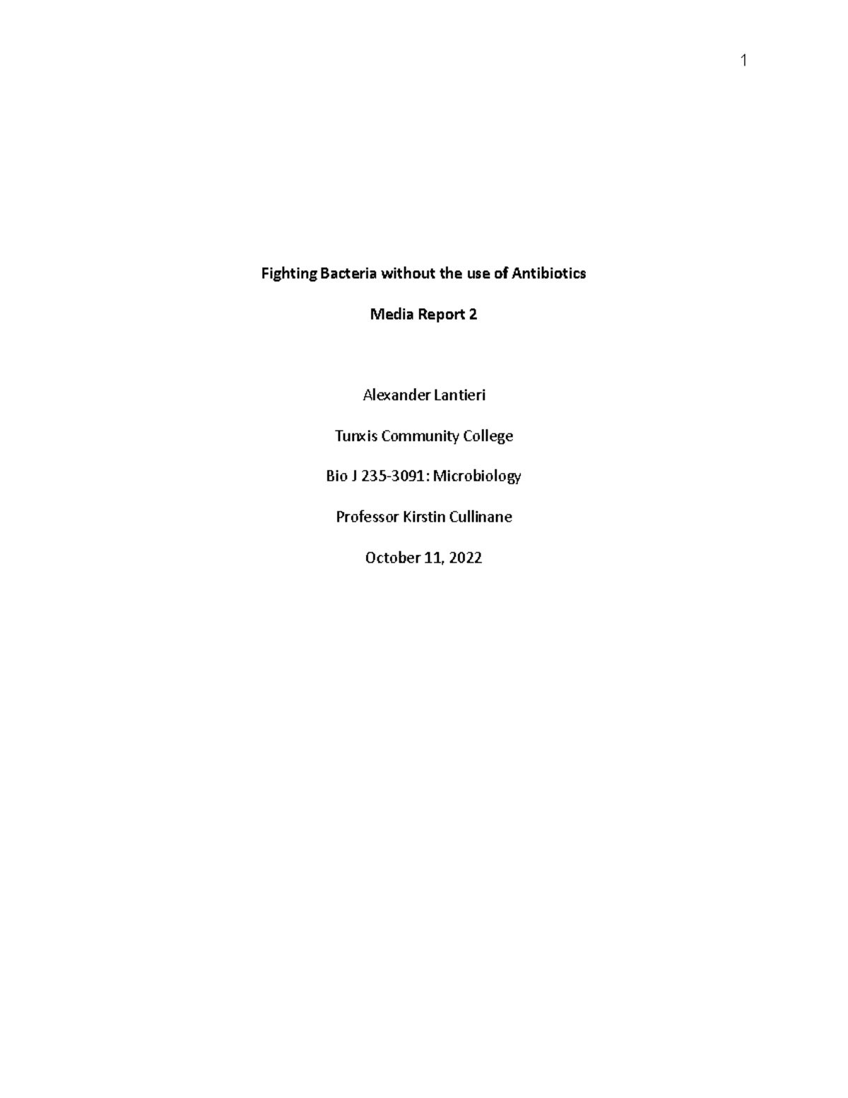 Fighting Bacteria without Antibiotics Media Report Studocu