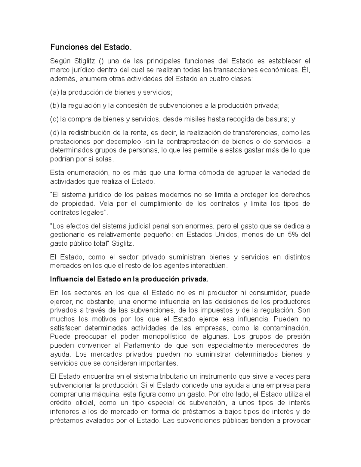 Funciones Del Estado En La Intervenci n Funciones Del Estado Seg n