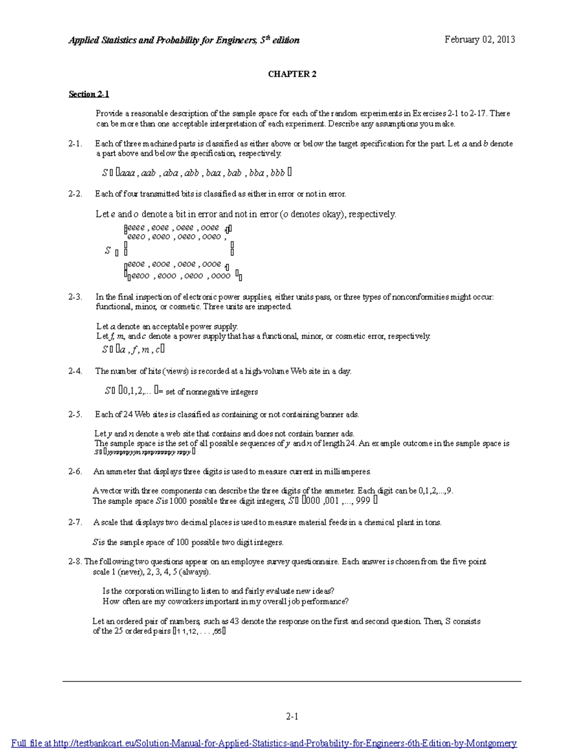 Solution Manual for Applied Statistics a - Applied Statistics and ...