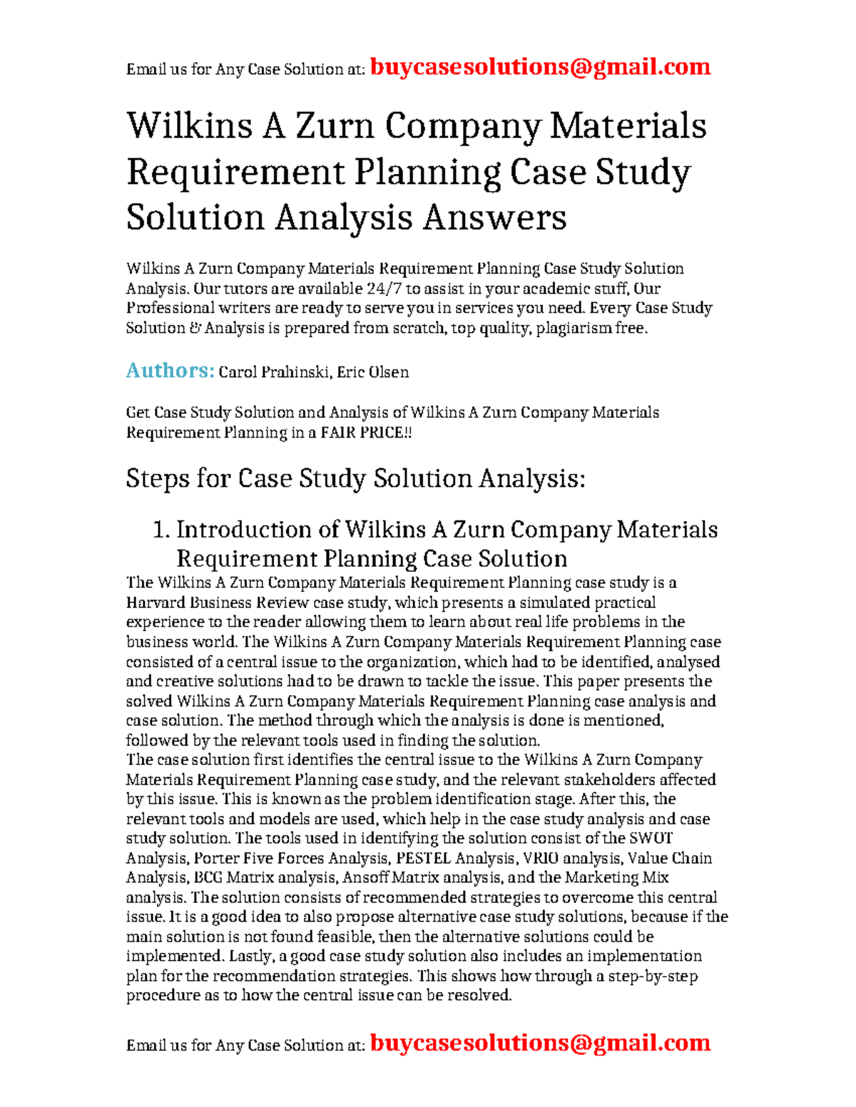 wilkins a zurn company case study solution