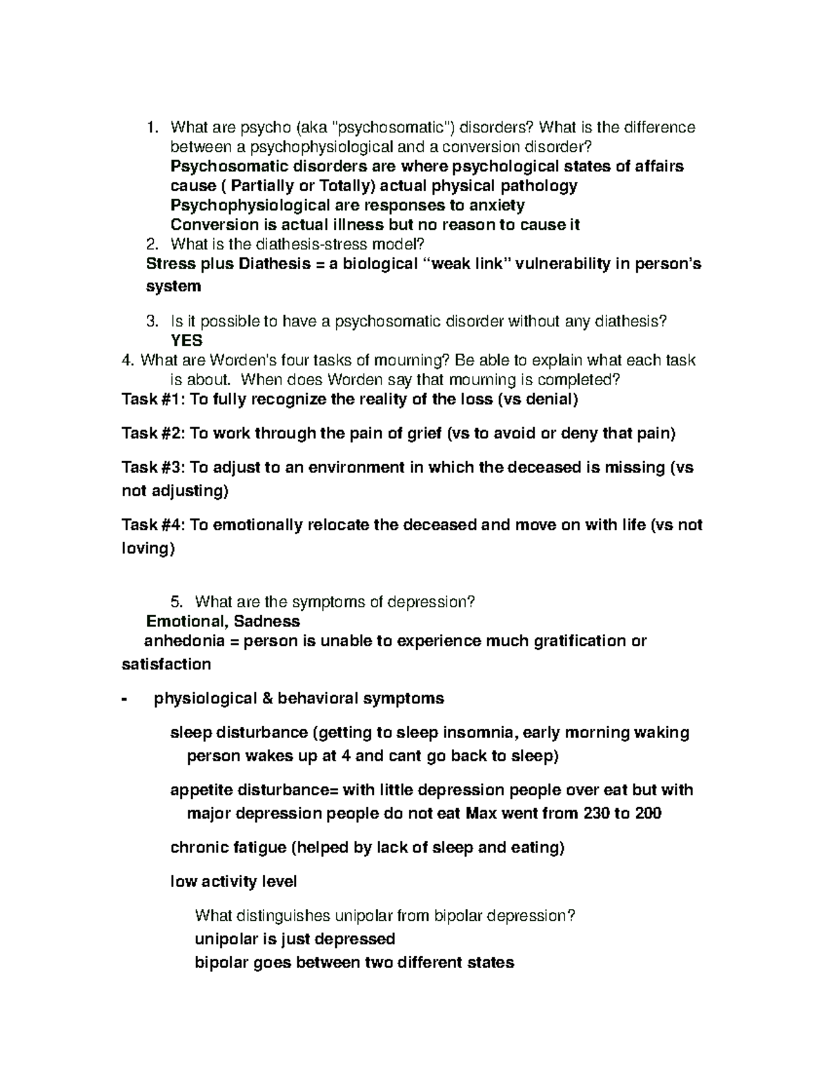 Exam II lecture - What are psycho (aka 