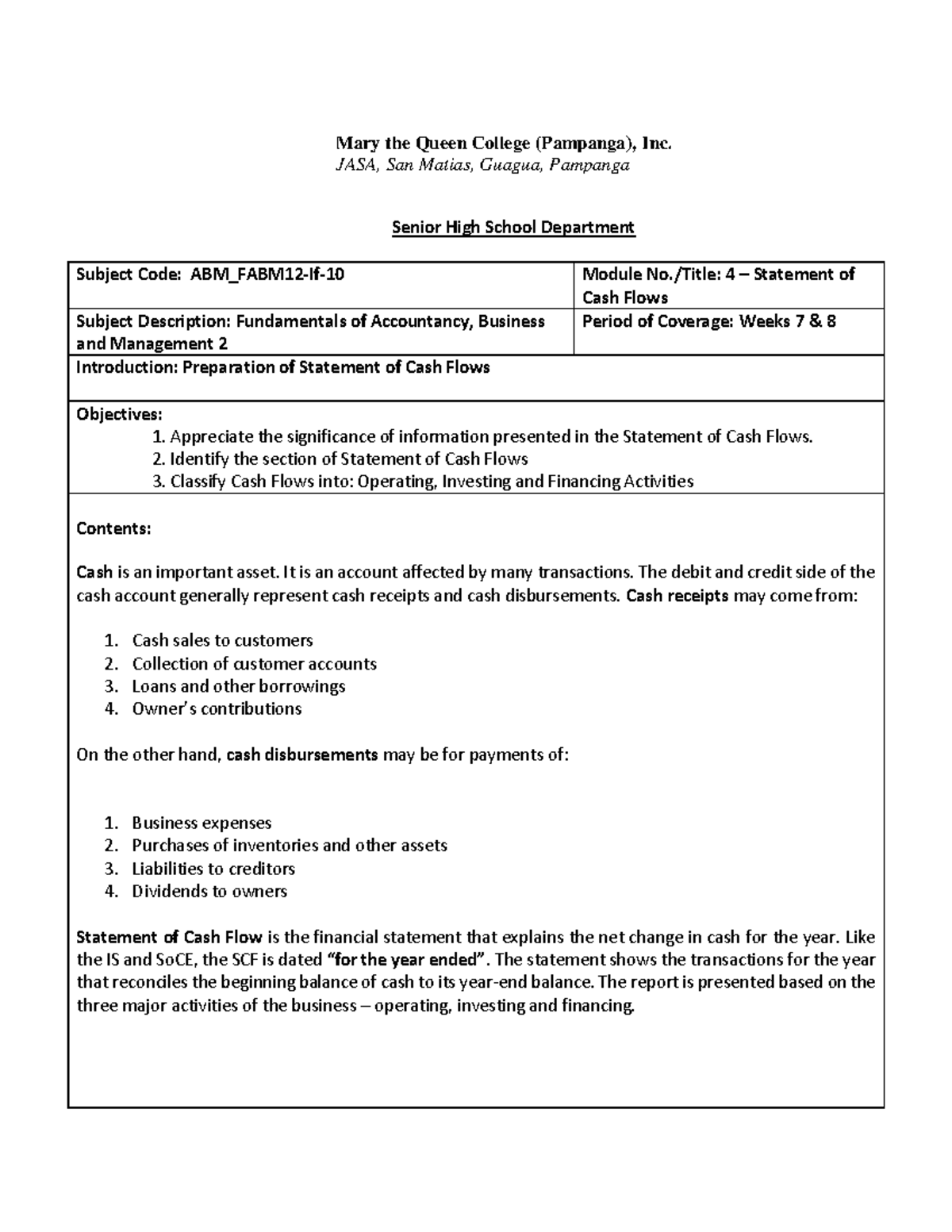 Module-Chapter-4- Funac (1) Amended - Mary the Queen College (Pampanga ...