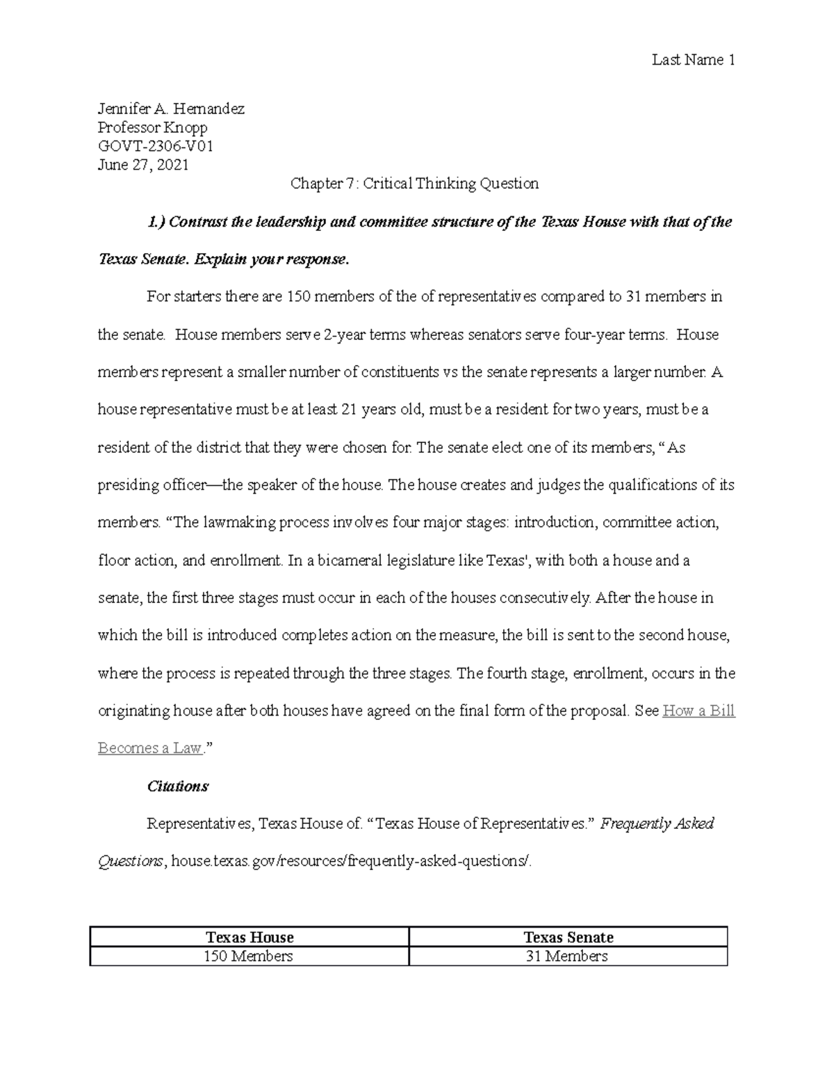 Chapter 7: Critical Thinking Questions GOVT - Last Name 1 Jennifer A ...