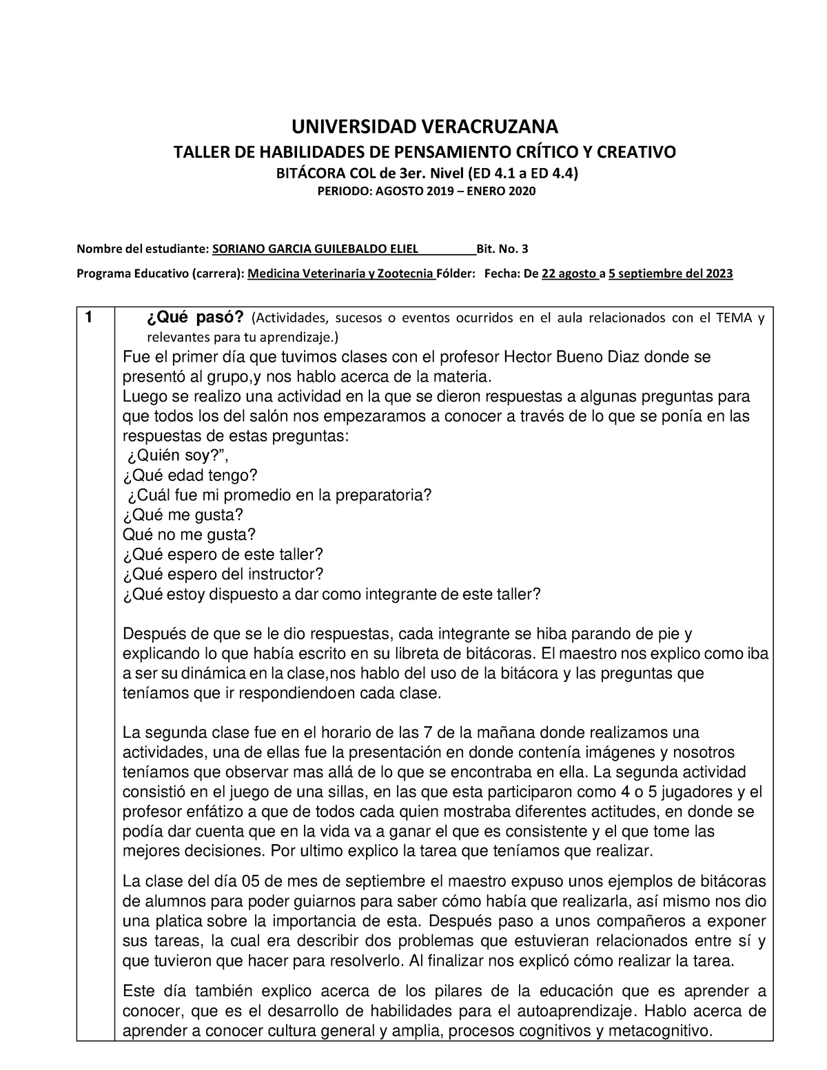 Act03 Formato De Bitacora Col De Tercer Nivel 28 Universidad