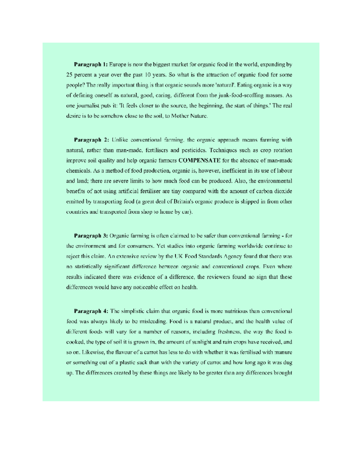 Reading practice 3 - Question 1-5. Choose the correct heading for each ...