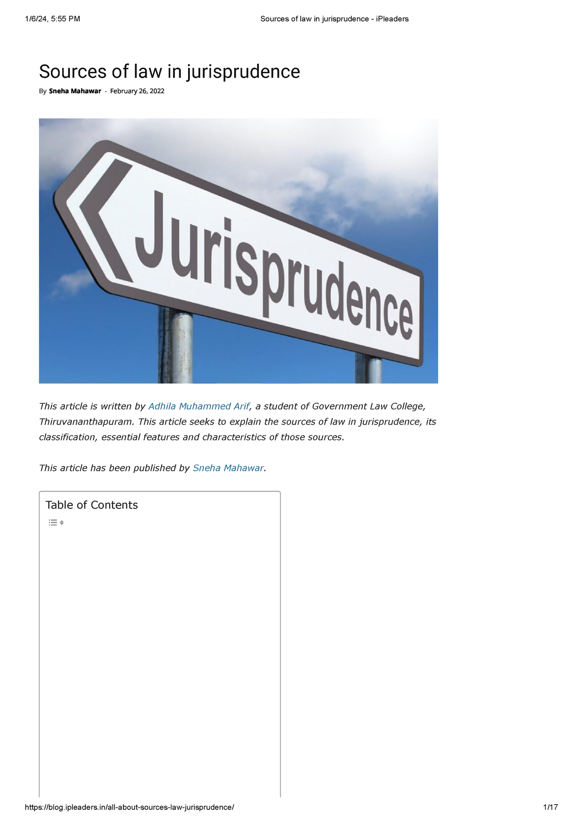 Sources Of Law In Jurisprudence - I Pleaders - Sources Of Law In ...