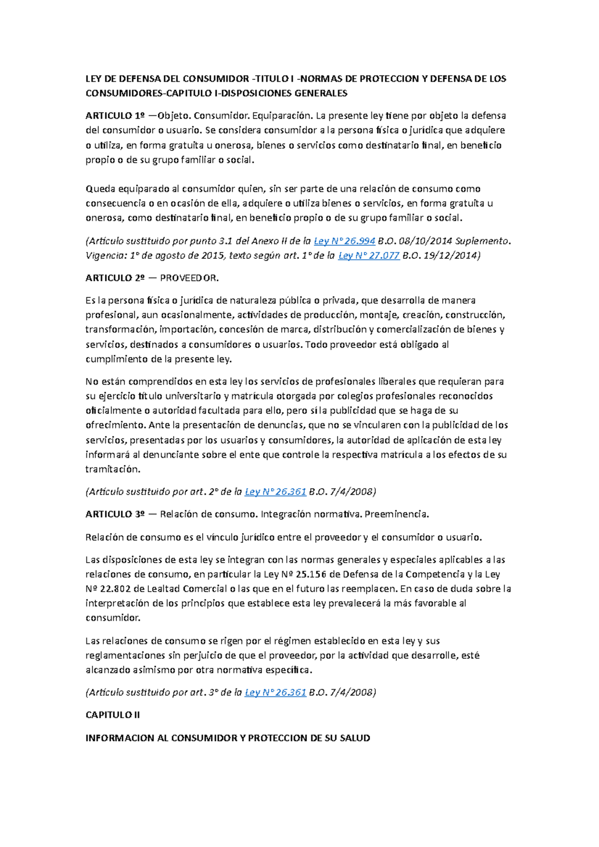 Ley de Defensa del Consumidor 24240 LEY DE DEFENSA DEL CONSUMIDOR TITULO I NORMAS DE Studocu Ley de Defensa del Consumidor 24240 LEY DE DEFENSA DEL CONSUMIDOR TITULO I NORMAS DE Studocu