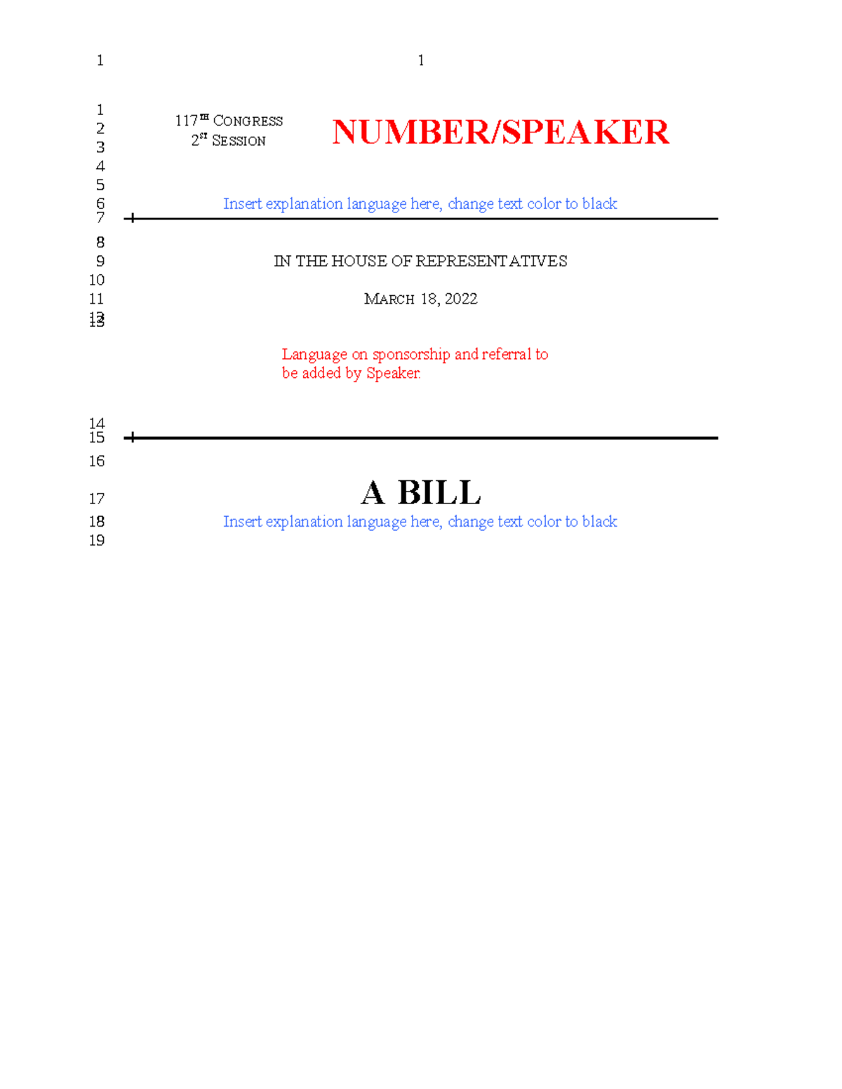 Bill+Template-#1+(format) - 1 Insert explanation language here, change ...