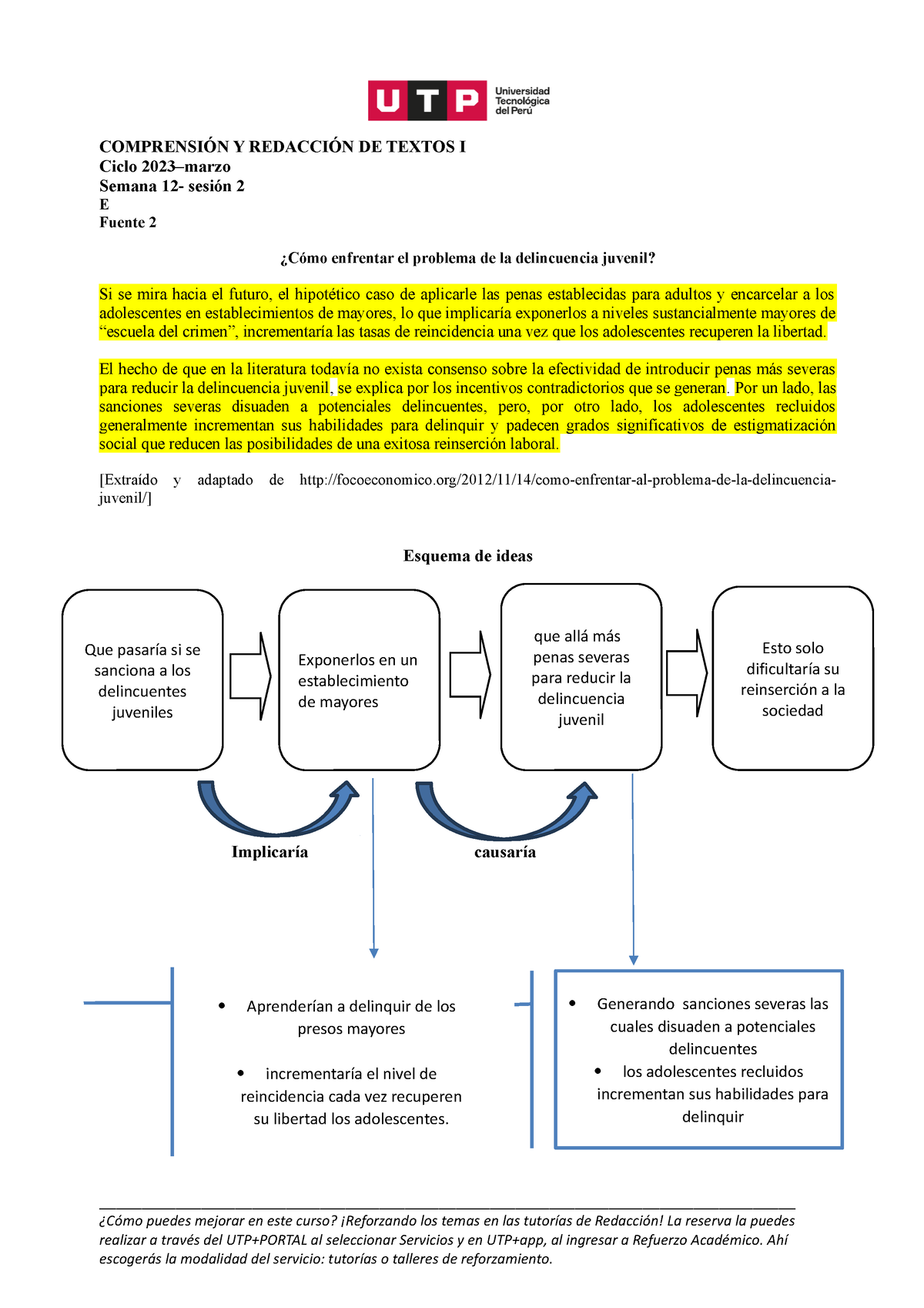 Esquema De La Estrategia De La Causalidad - COMPRENSIÓN Y REDACCIÓN DE ...