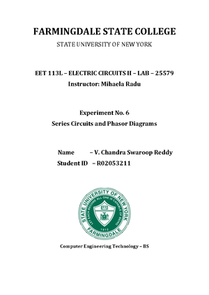 Lab 9 Report PDF - EET113 Lab Exp #9 with full step by step procedure ...