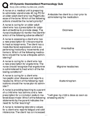 RN Pharmacology Online Practice 2019 A - Study Online At Quizlet ...