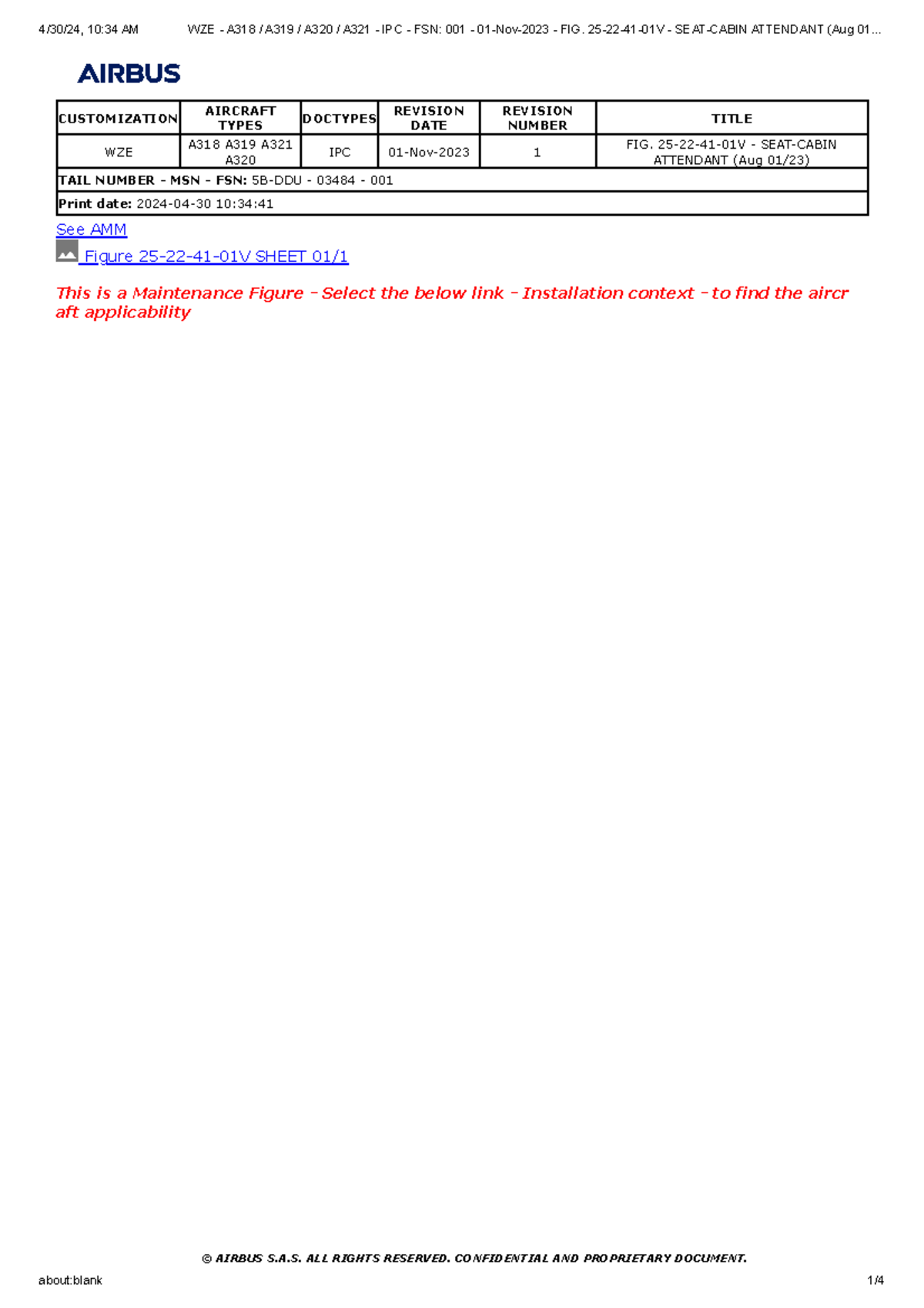 WZE - A318 A319 A320 A321 - IPC - FSN 001 - 01-Nov-2023 - FIG. 25-22-41 ...