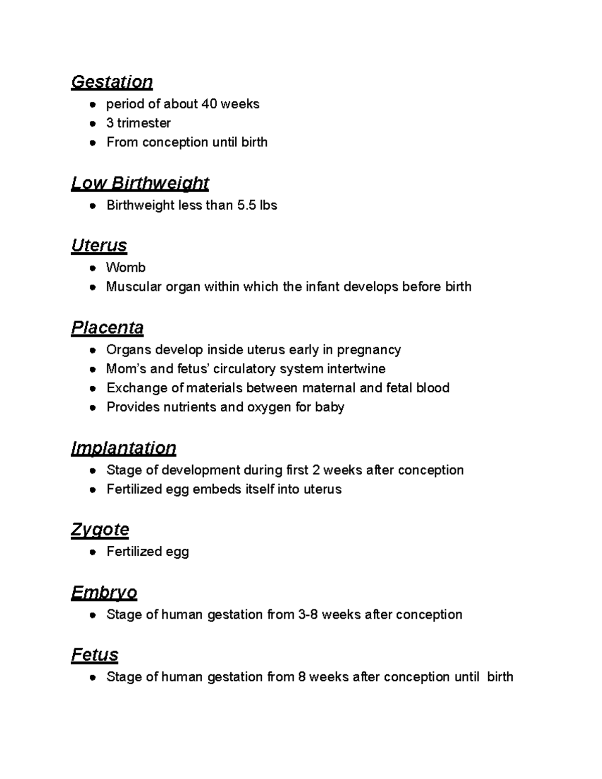 Pregnancy And Lactation Notesa Gestation Period Of About 40 Weeks 3