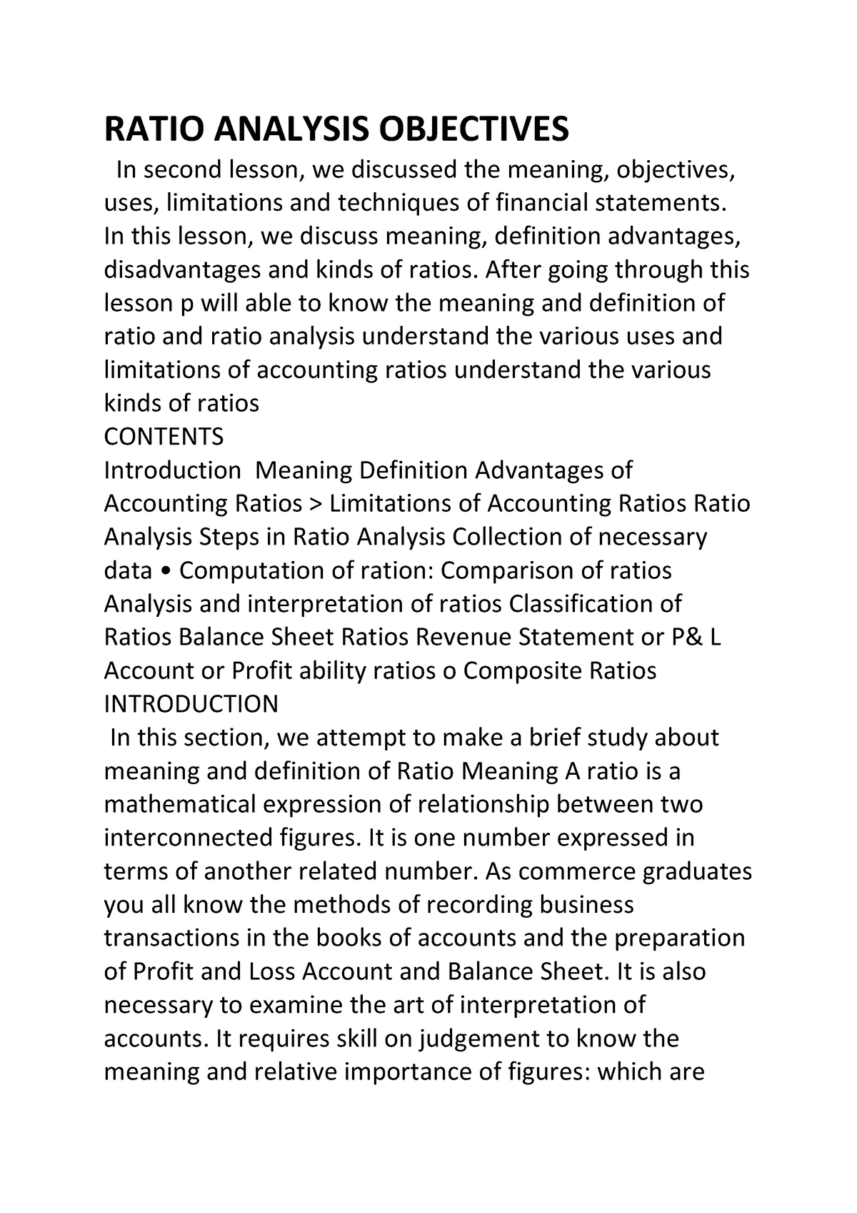 ratio-analysis-objectives-ratio-analysis-objectives-in-second-lesson