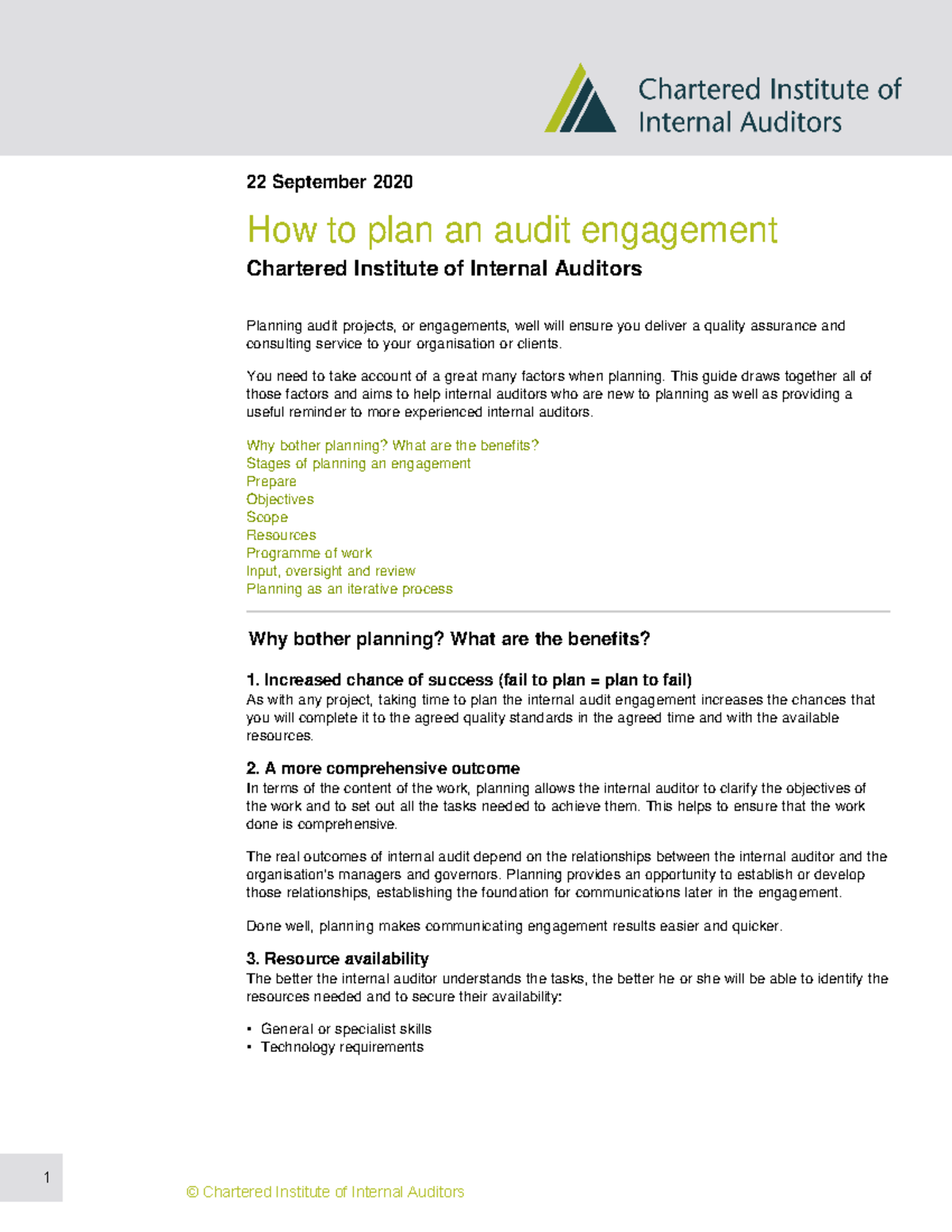 How To Plan An Audit Engagement 22 September 2020 How To Plan An 