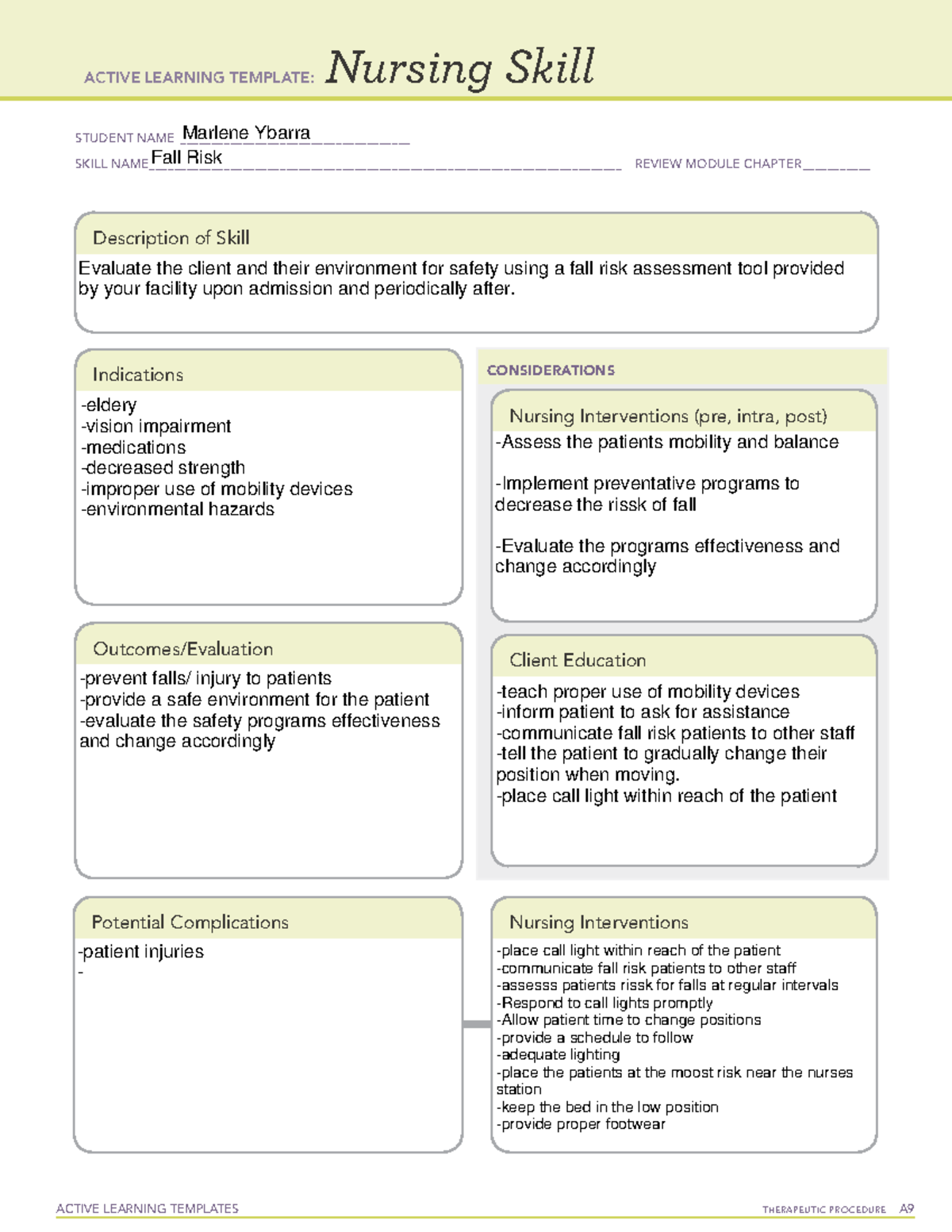 Client Safety Nursing Skill Template prntbl concejomunicipaldechinu