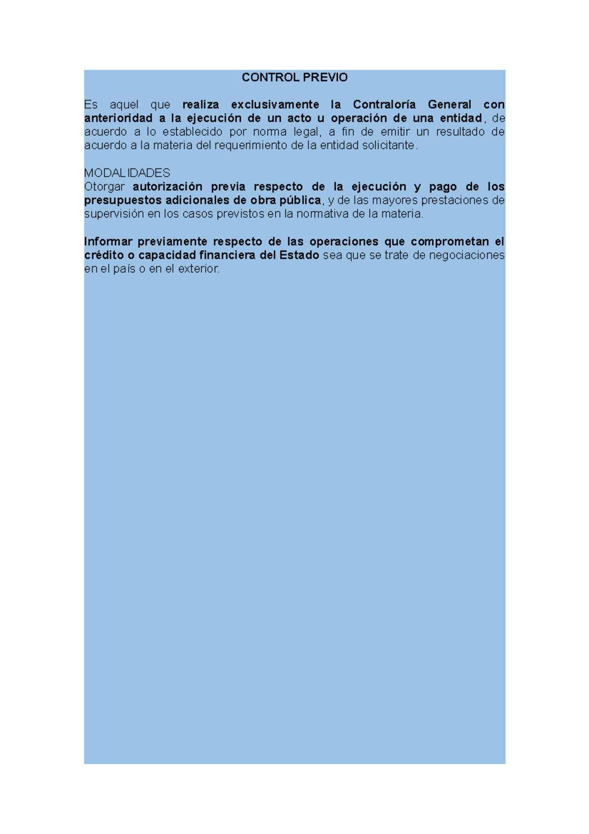 2. Control Previo - Gubernamental - CONTROL PREVIO Es aquel que realiza ...