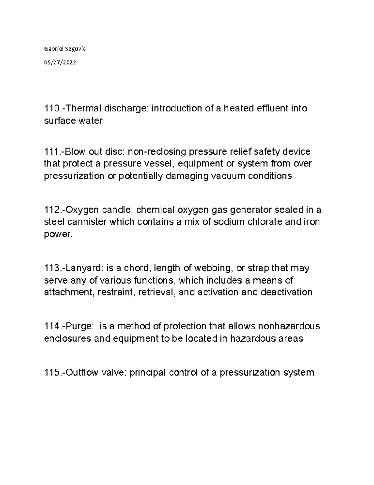Cabin atmos 5 questions summary of important terms Gabriel Segovia