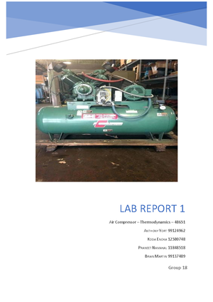 Thermolab 2 - 2nd mandatory assignment to the aircompressors lab ...