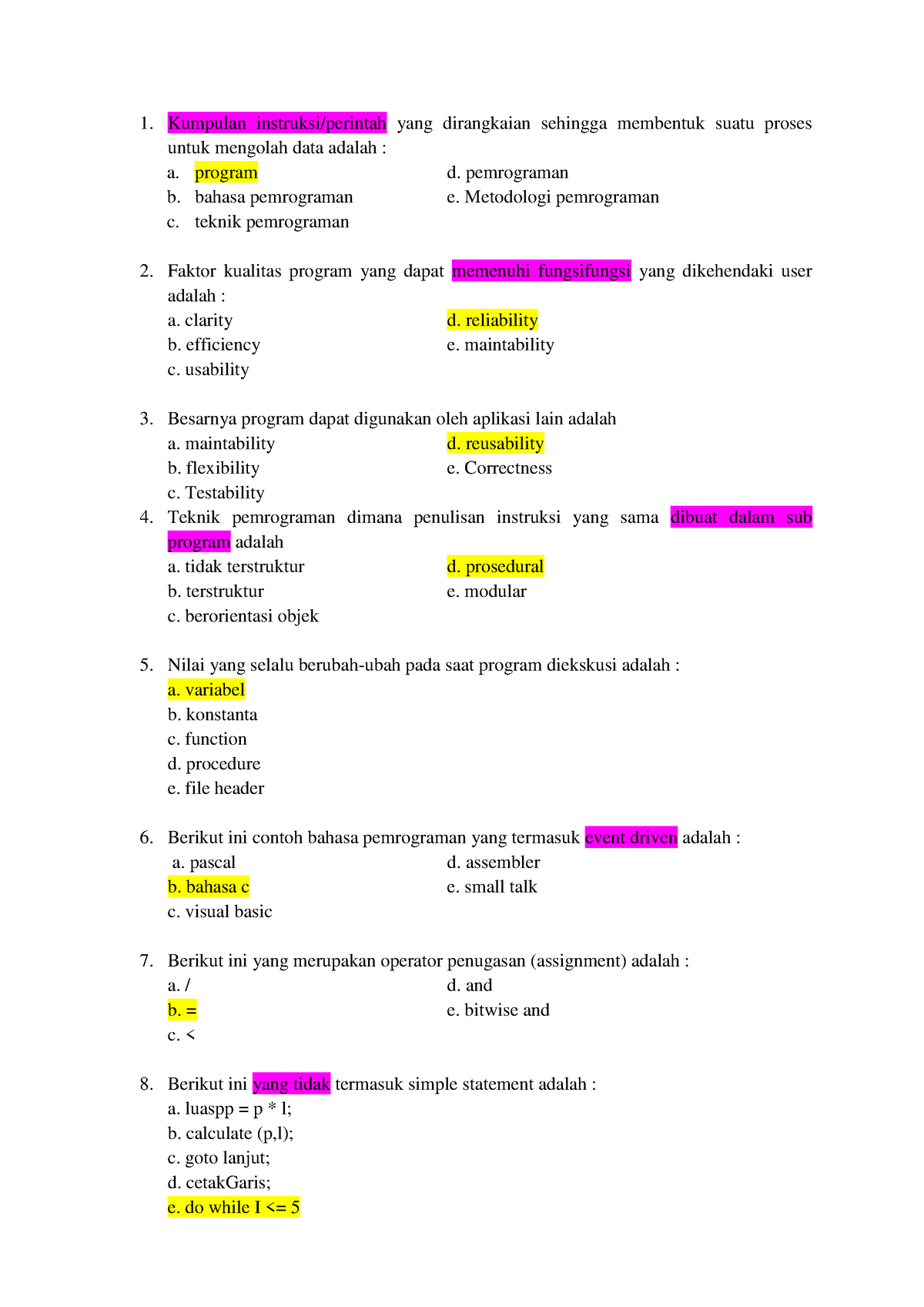 Quiz MPP Pertemuan 6 - Kumpulan Instruksi/perintah Yang Dirangkaian ...