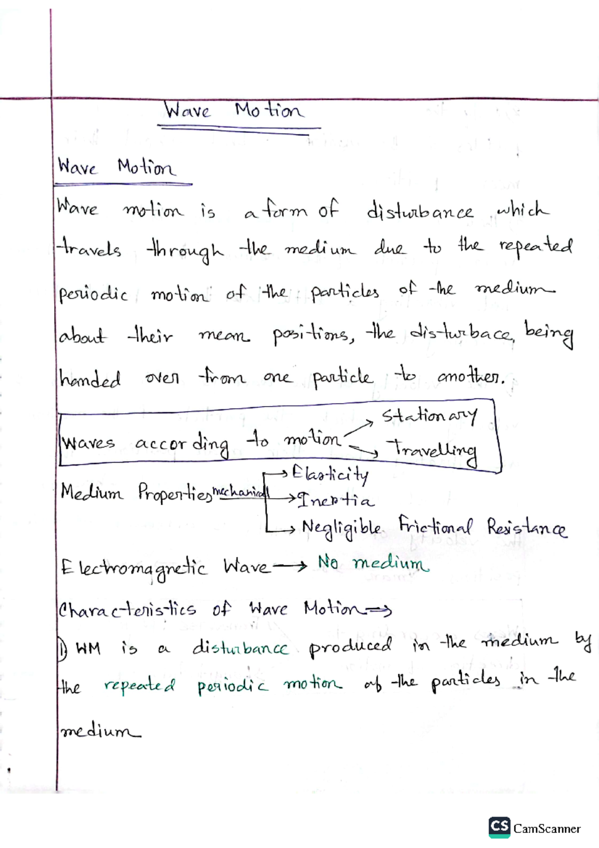 Wave Motion Note - It is a note - Solid State Physics II - Studocu