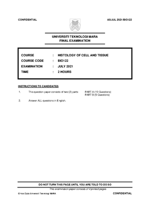 FINAL LAB Report BIO122 (EXPERIMENT 1) - BIO HISTOLOGY OF CELLS AND ...