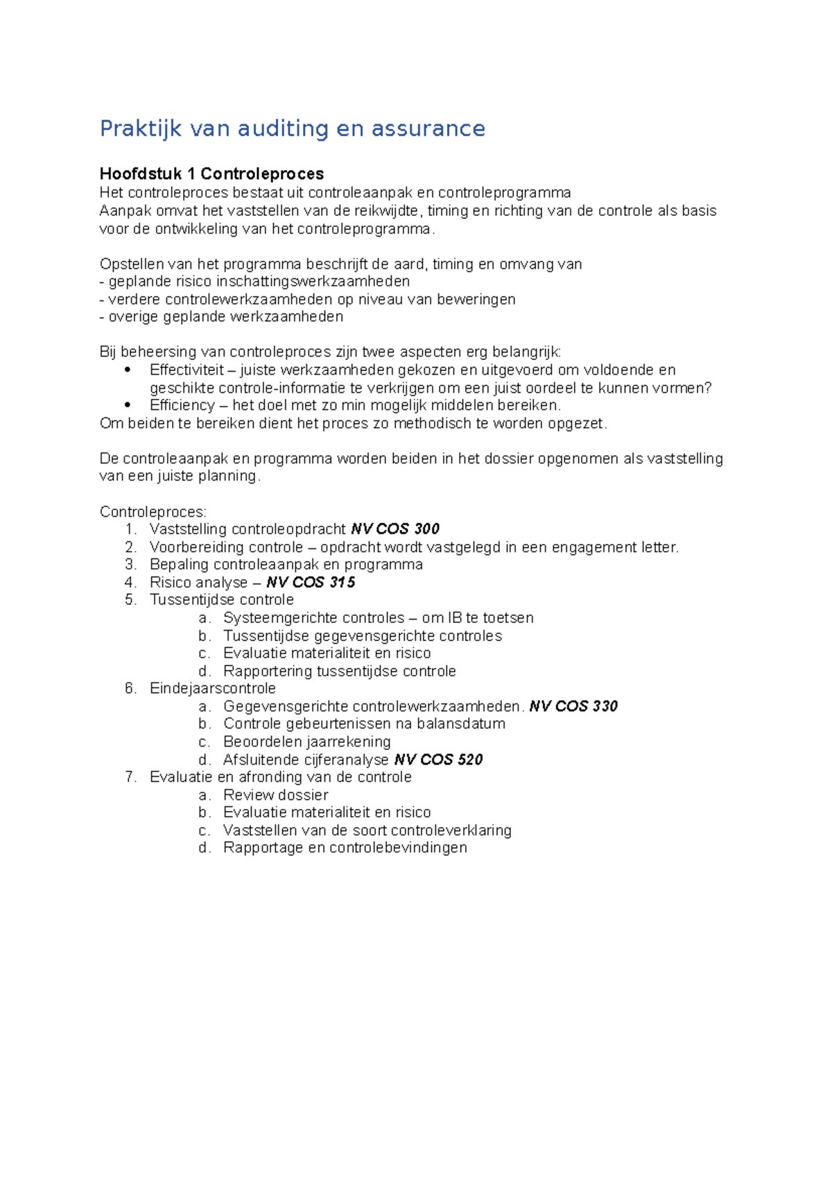 Praktijk Van Auditing En Assurance - Praktijk Van Auditing En Assurance ...