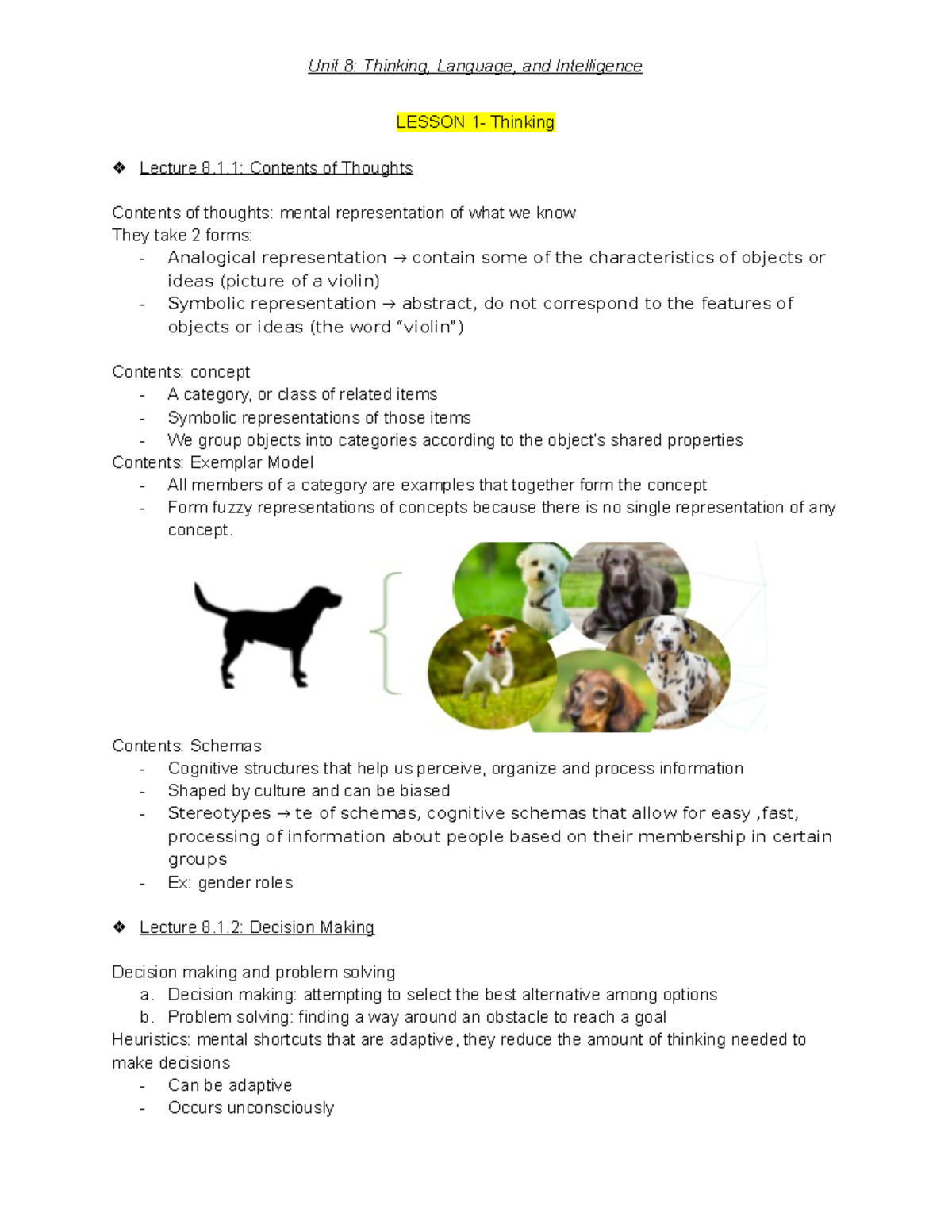 Unit 8 - notes of the unit - PSYC 200 - Concordia - Studocu