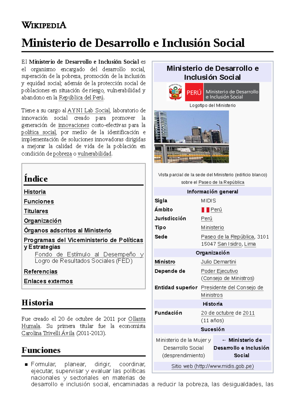 Ministerio de Desarrollo e Inclusión Social - Ministerio de Desarrollo ...