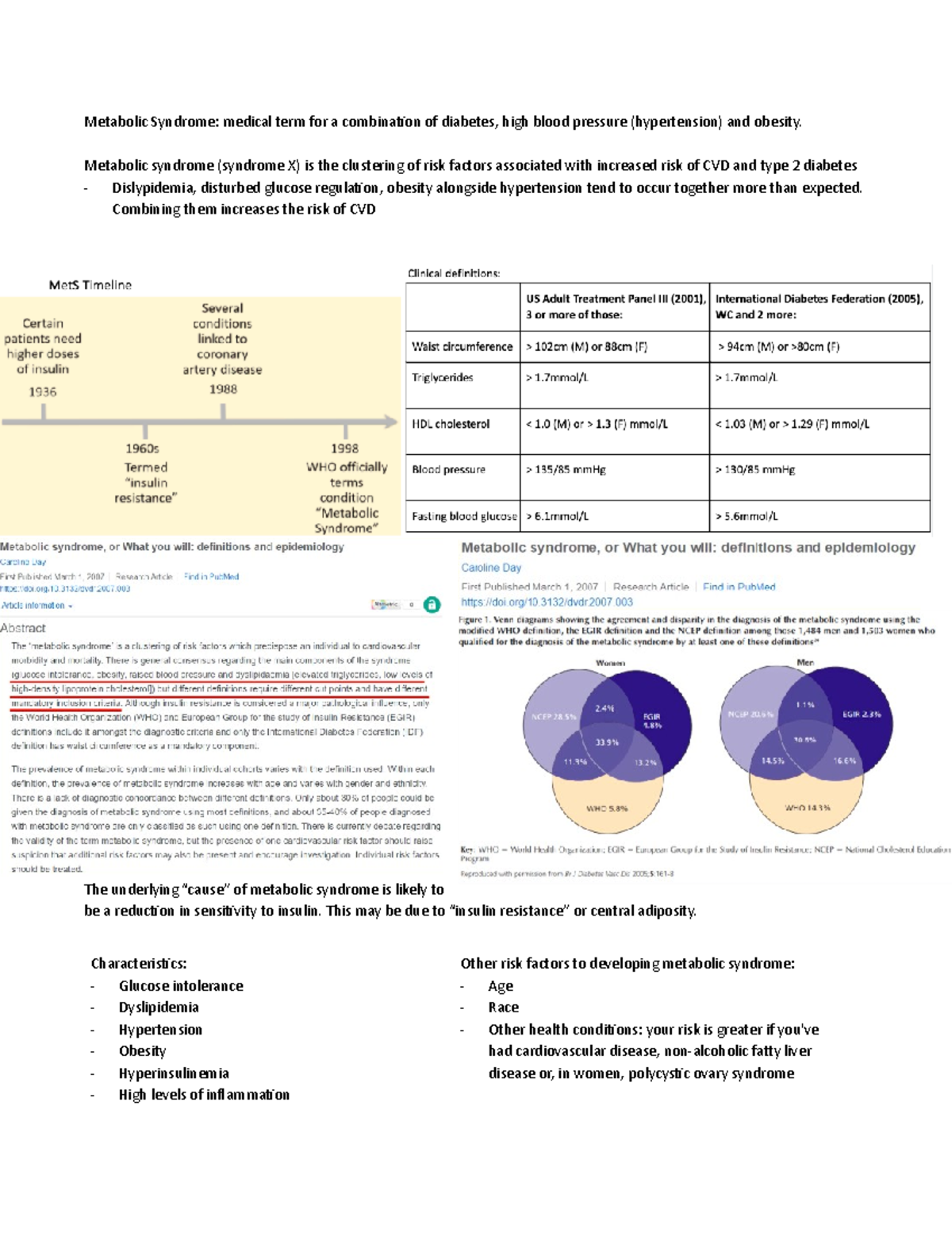 Obesity and Metabolic Syndrome - Metabolic Syndrome: medical term for a ...