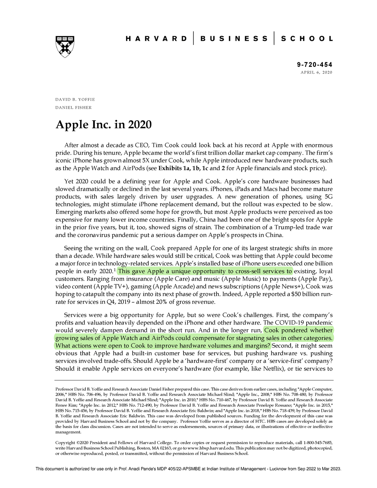 apple inc in 2020 harvard case study pdf