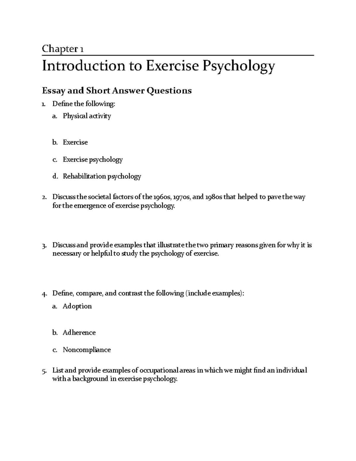 PET 3990 Ch 1 Review exam review - Chapter 1 Introduction to Exercise ...