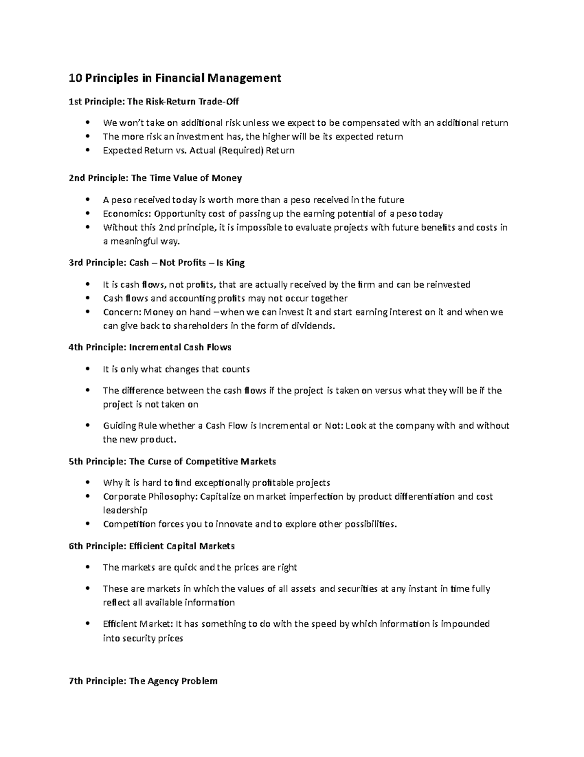 10 Principles in Financial Management - Actual (Required) Return 2nd ...