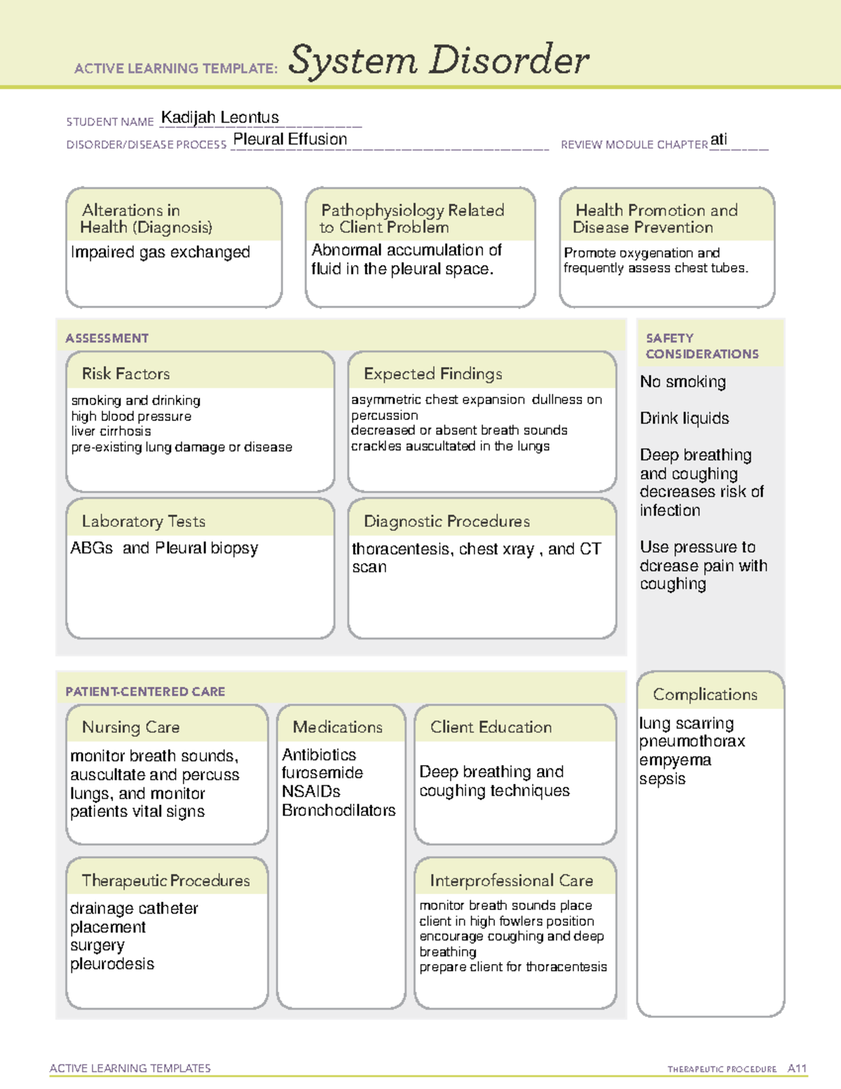 Week 9 med surg ati 1 - ACTIVE LEARNING TEMPLATES THERAPEUTIC PROCEDURE ...