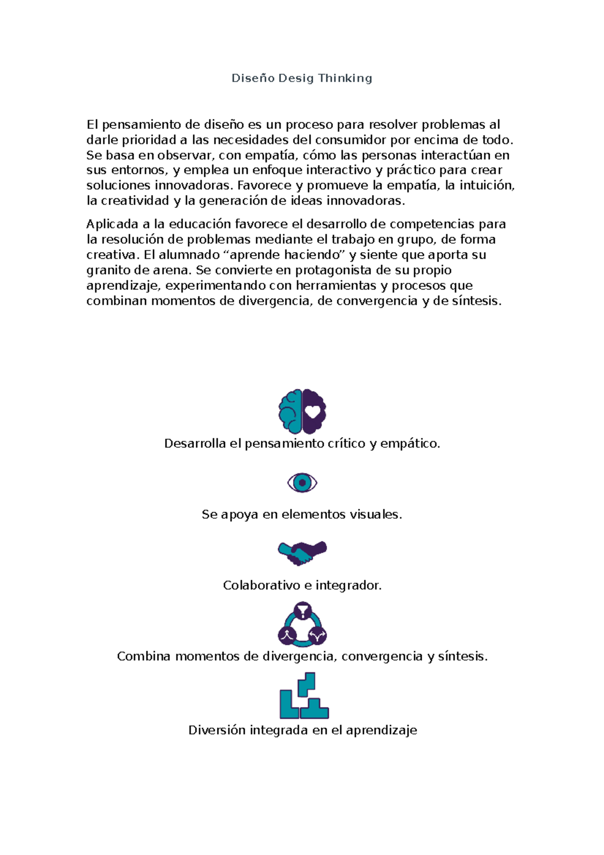 Semana 7 diseño creatividad e innovacion - Diseño Desig Thinking El ...