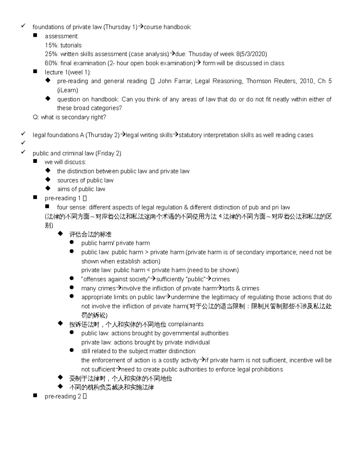 Subject overview 11:1 - foundations of private law (Thursday 1) course ...