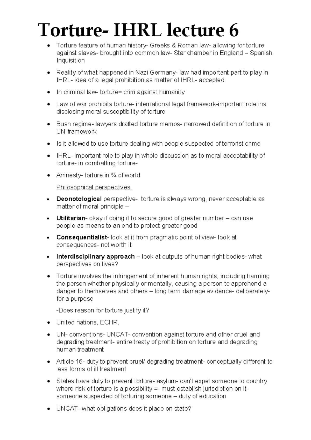 essay on torture and human rights