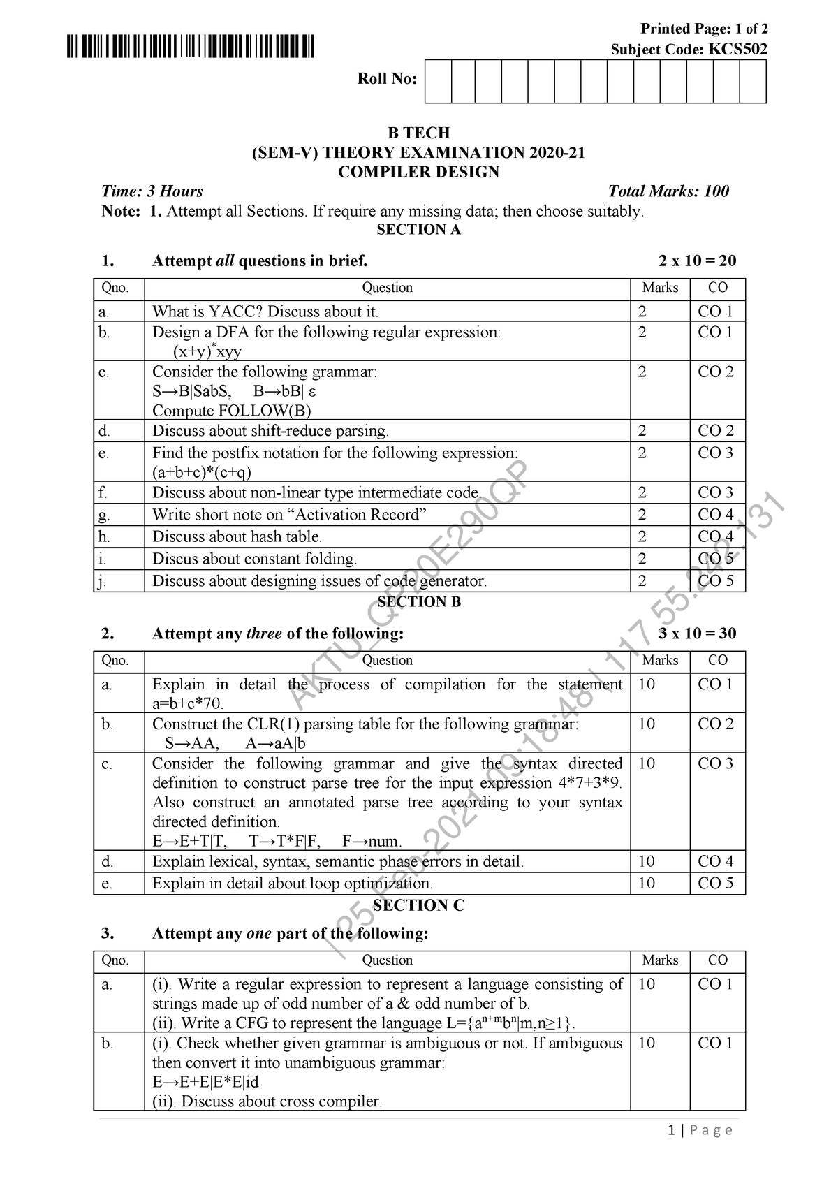 Exam papers - AKTU_QP20E290QP | 25-Feb-2021 09:18:48 | 117.55. AKTU ...