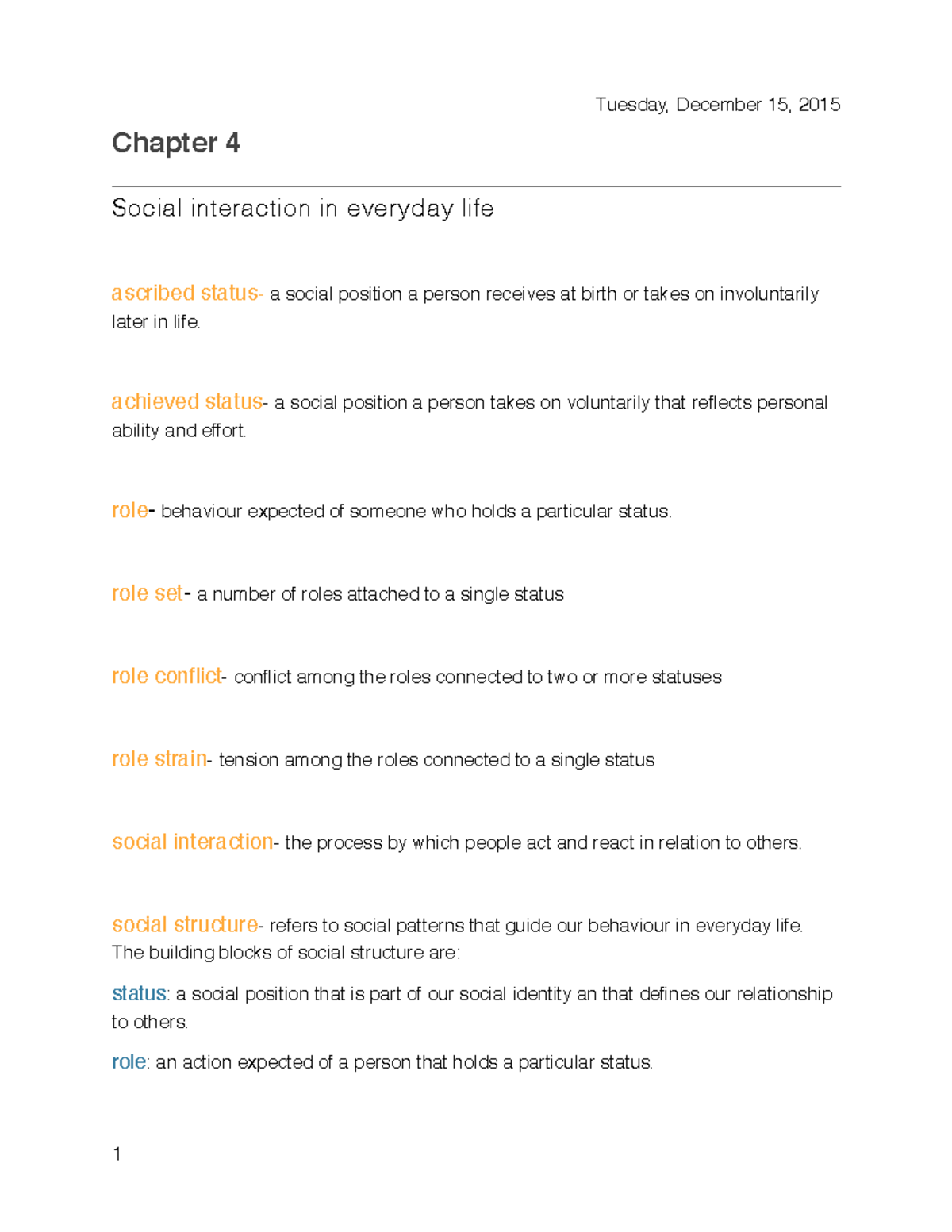 Chapter 4 soci PDF - prof : nancy doetzel - Tuesday, December 15, 2015 ...