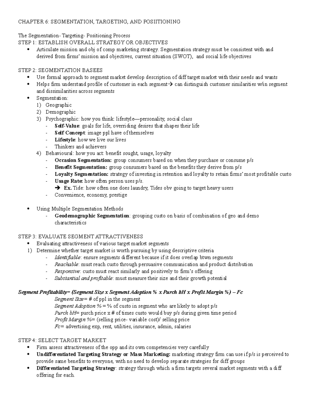 Chapter 6-STP - Brent Barr - CHAPTER 6: SEGMENTATION, TARGETING, AND ...