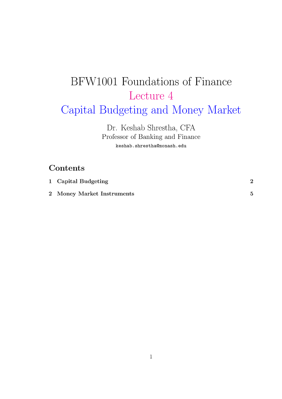 Lec4 BFW1001 2023 - Lecture Notes About Week 3 - BFW1001 Foundations Of ...