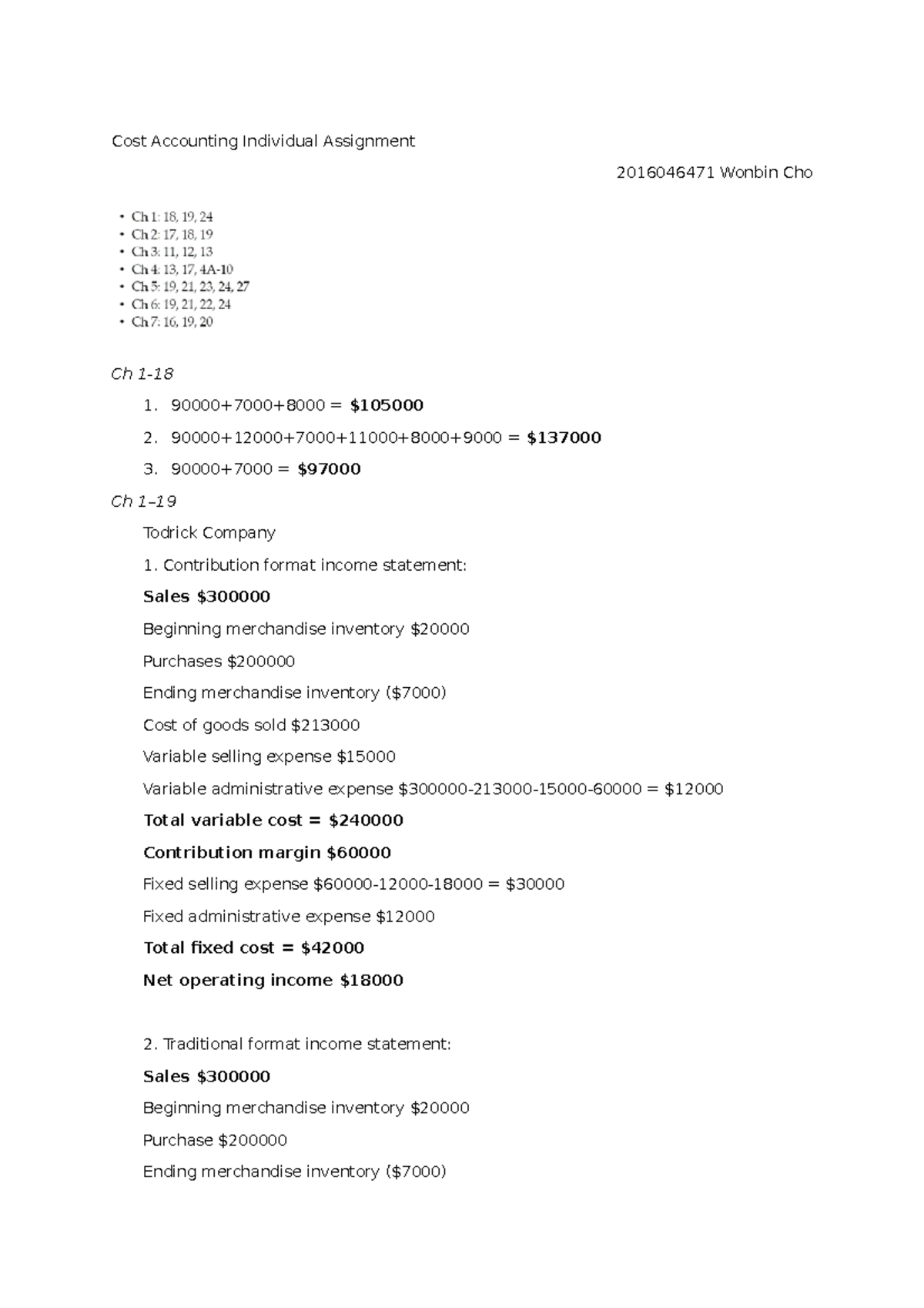 cost assignment purpose