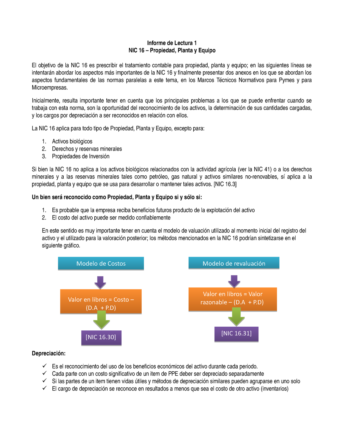 Protocolo Nic 16 Informe De Lectura 1 Nic 16 Propiedad Planta Y Equipo El Objetivo De La 5285