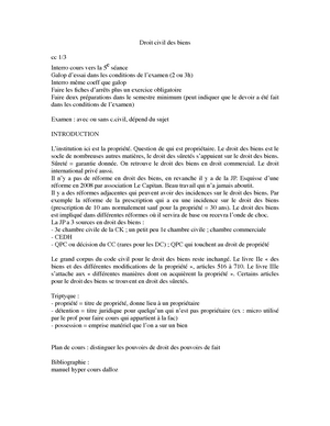 sujet dissertation droit des biens